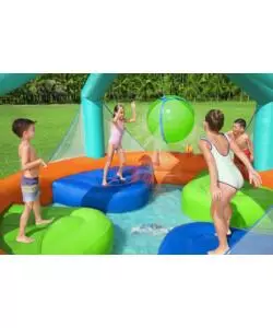 PARCO ACQUATICO GONFIABILE CON KIT COMPLETO BESTWAY "H2OGO DODGE & DRENCH" 450X450X268 CM - COD. 53383